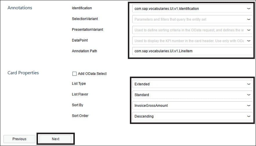 Annotations and Card Properties